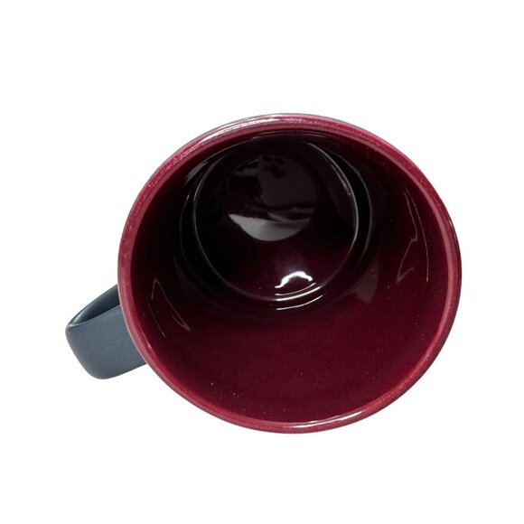 Starbucks 2012 Black Tiger Mug 16 oz Bone China Dark Red Interior Collectible Co - Picture 3 of 5